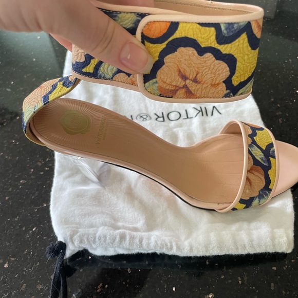 Viktor&Rolf Italian leather sandals with crystal heels size 38 - Picture 3 of 6